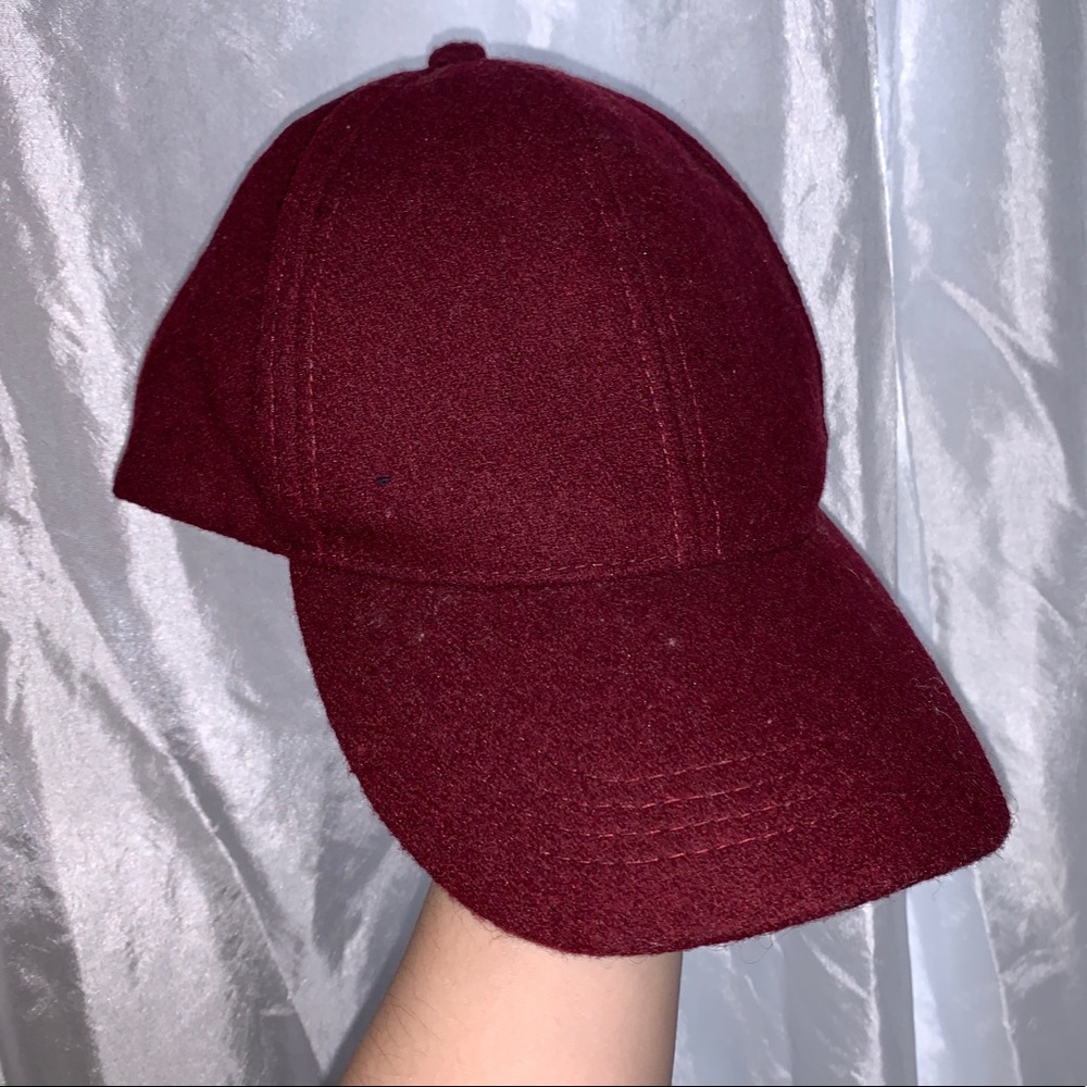 Burgundy fabric cap